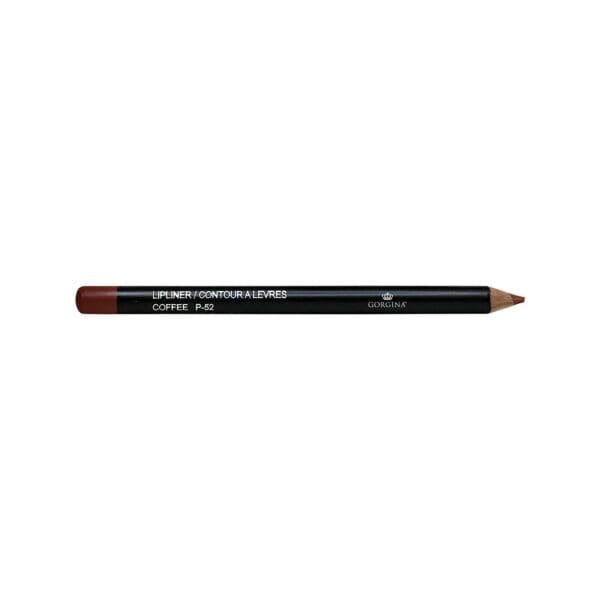 A black makeup lip liner pencil labeled "Coffee P-32" with a brown tip and "Gorgin" branding.