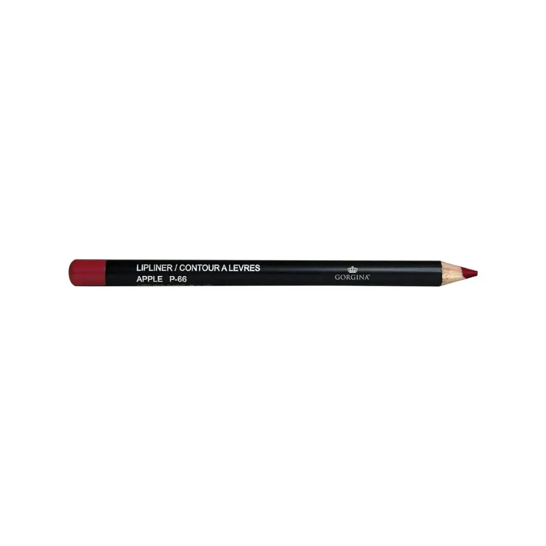 A red lip liner pencil labeled "Gorgina Lipliner/Contour a Levres Apple P-86.