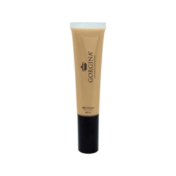 A tube of Gorgina BB Cream with a black cap and beige-colored label.