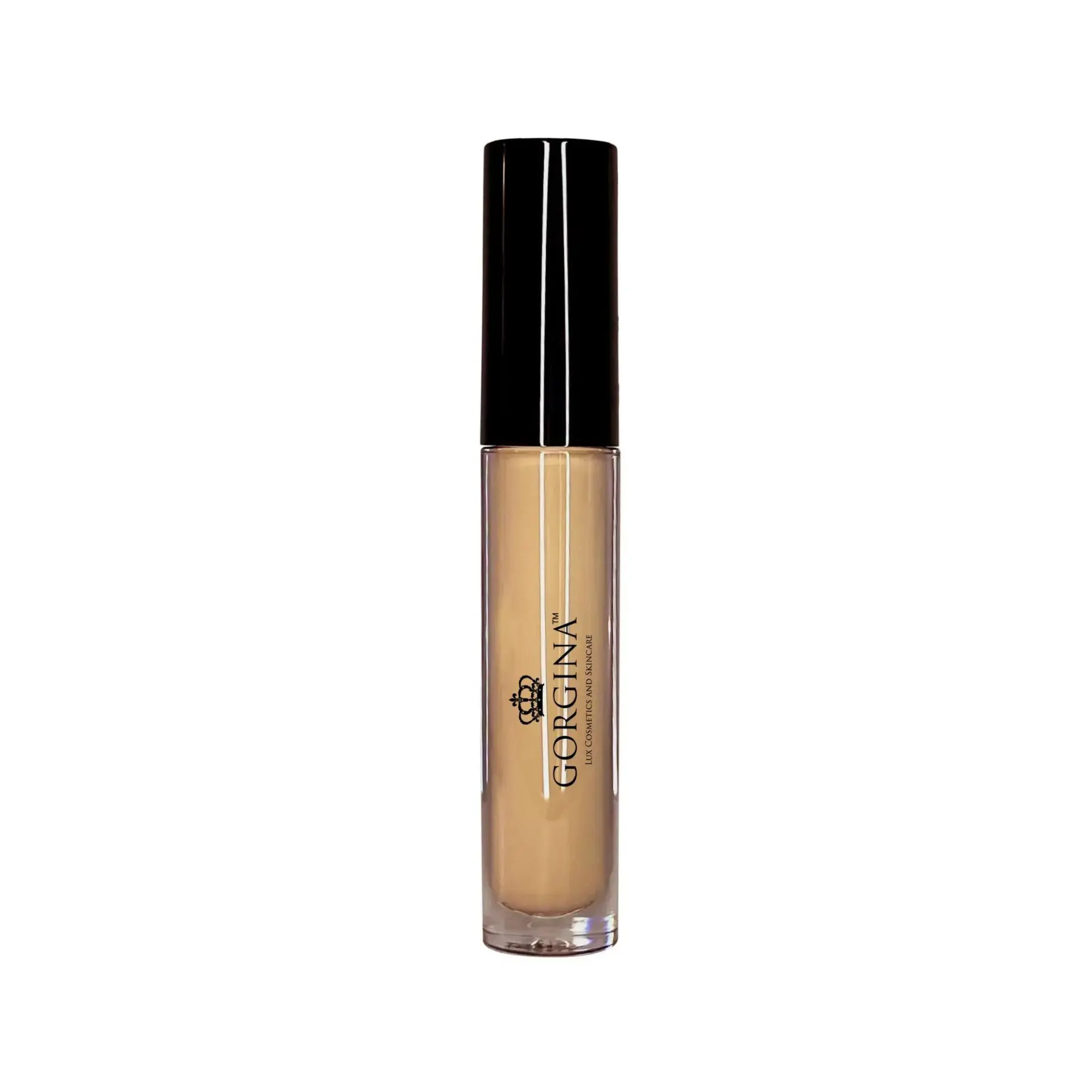 A tube of liquid concealer with a black cap, featuring the brand "Gorgina Collection" on the front.