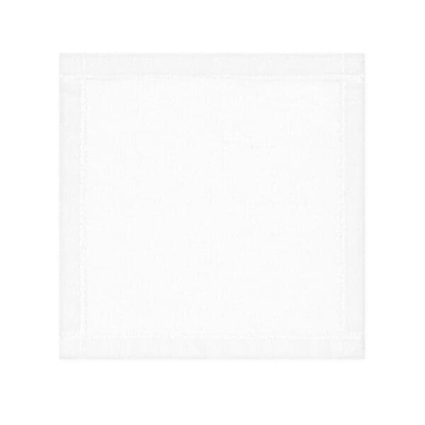 A plain white square face towel featuring visible stitching along the edges.