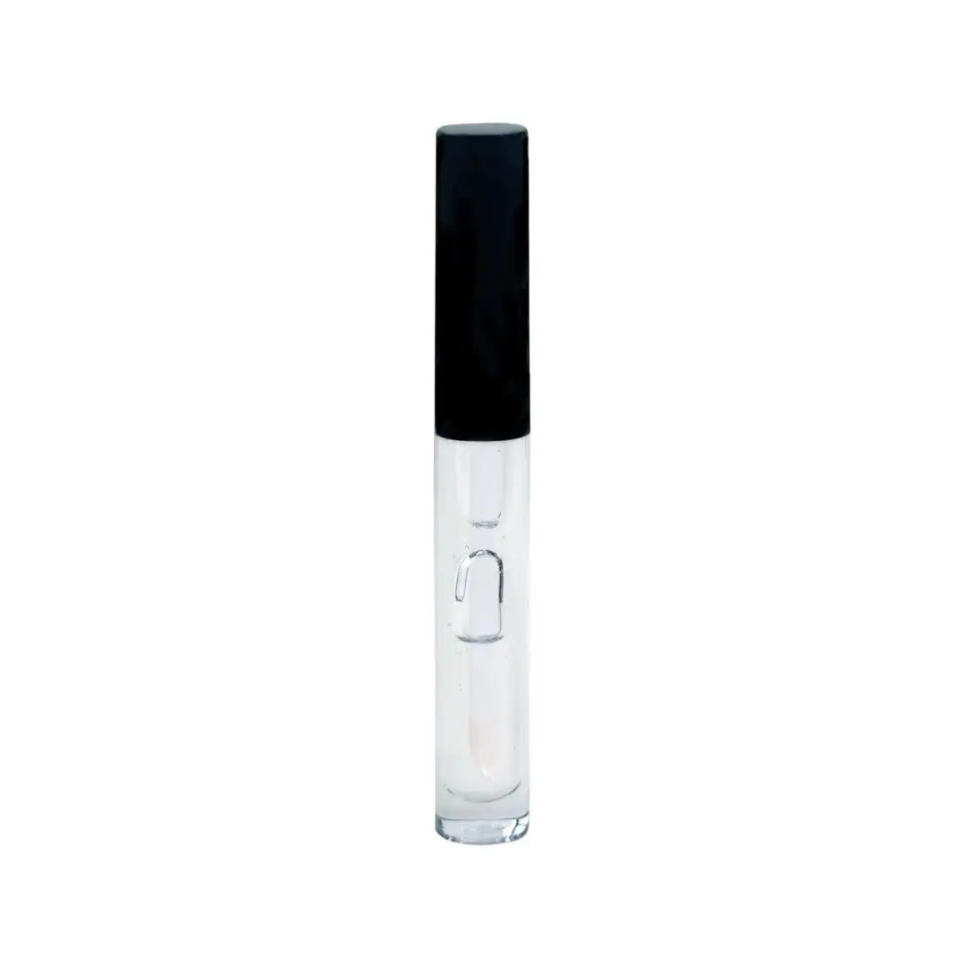 Clear tube with black cap, containing a transparent liquid.